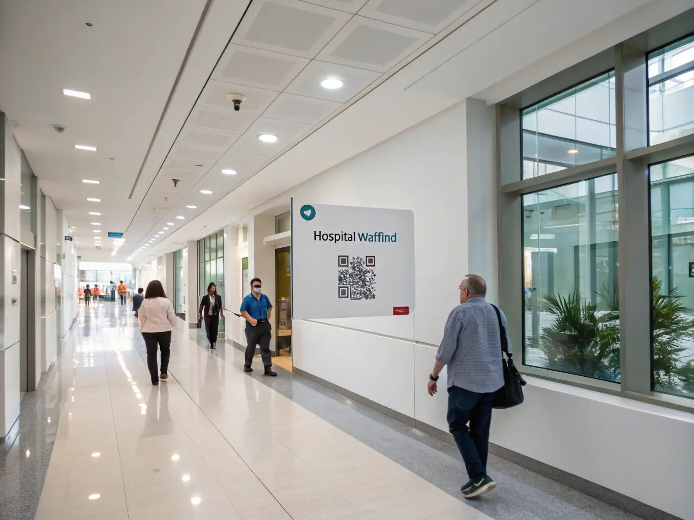 A welcoming healthcare facility with caring staff assisting patients in a modern, well-equipped environment, showcasing AHNAC's commitment to quality care.